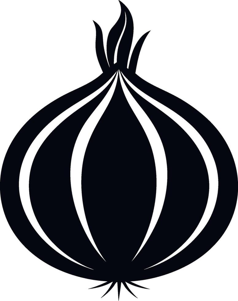 Onion silhouette logo black color vector