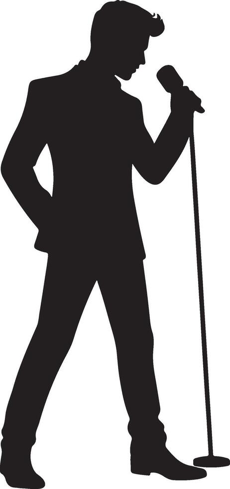 Singer man silhouette design vector