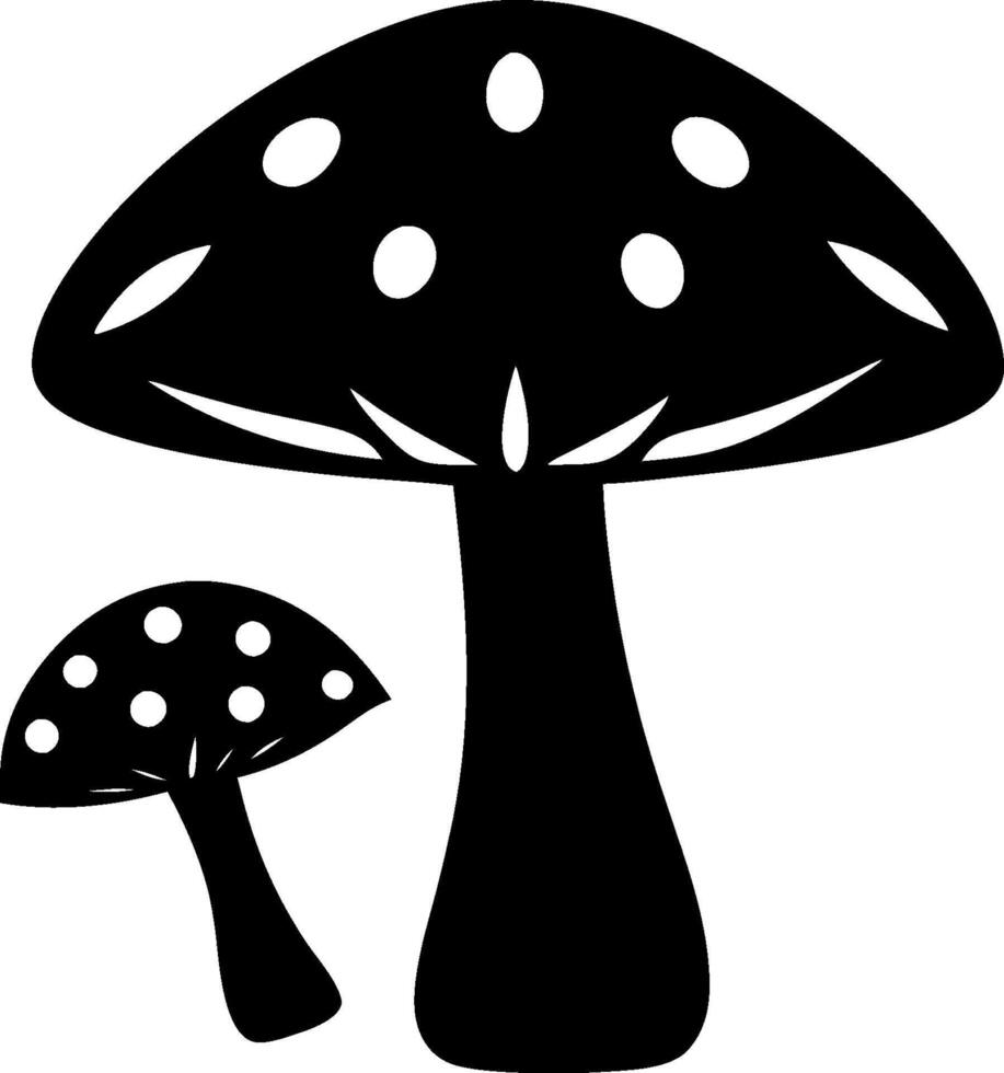 Mushroom silhouette on the top on white background vector