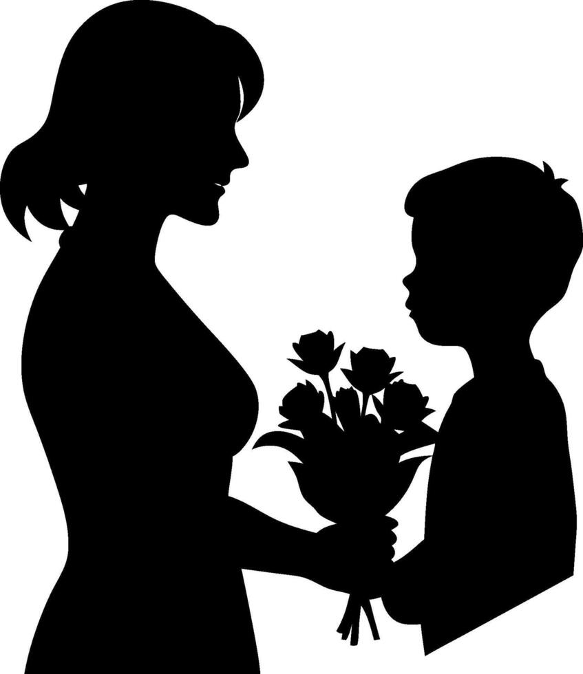 Mothers day silhouette design vector