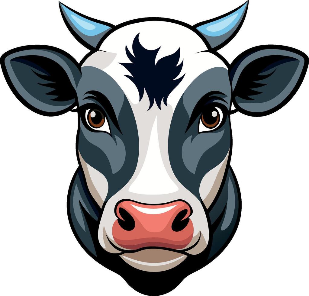 cow head sticker vector