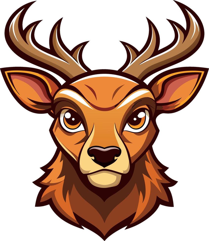 deer mascot head icon sijlhouette vector