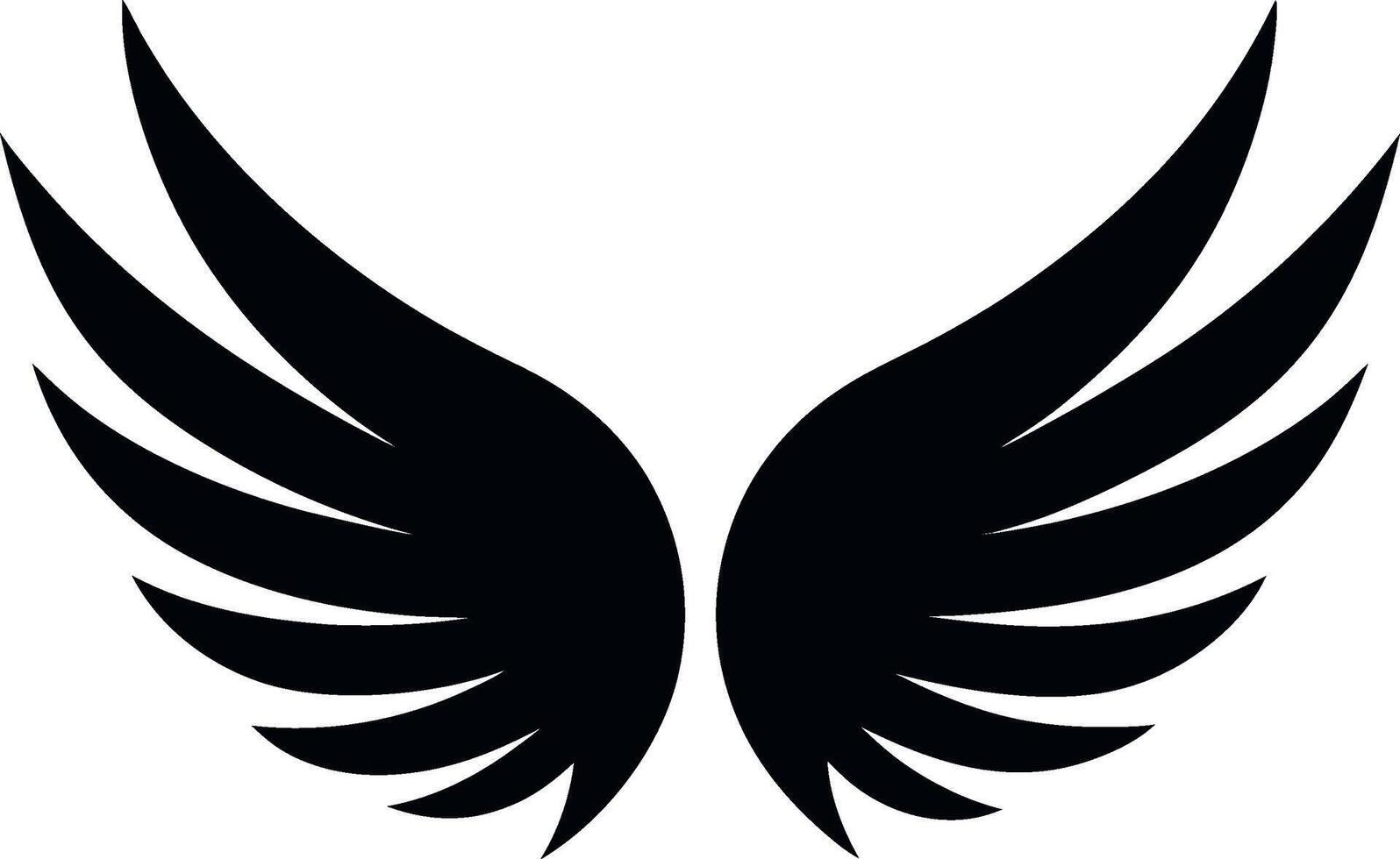 Wing icon set silhouette design vector