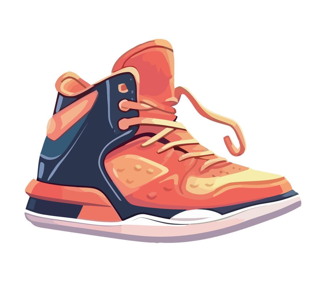 An orange and blue sneaker on a white background vector