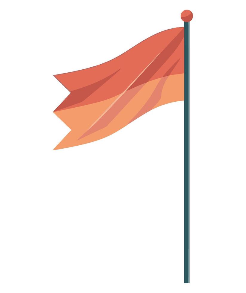 Flag waving on a pole illustration vector