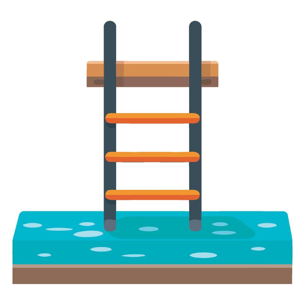 A ladder to the pool on a white background vector