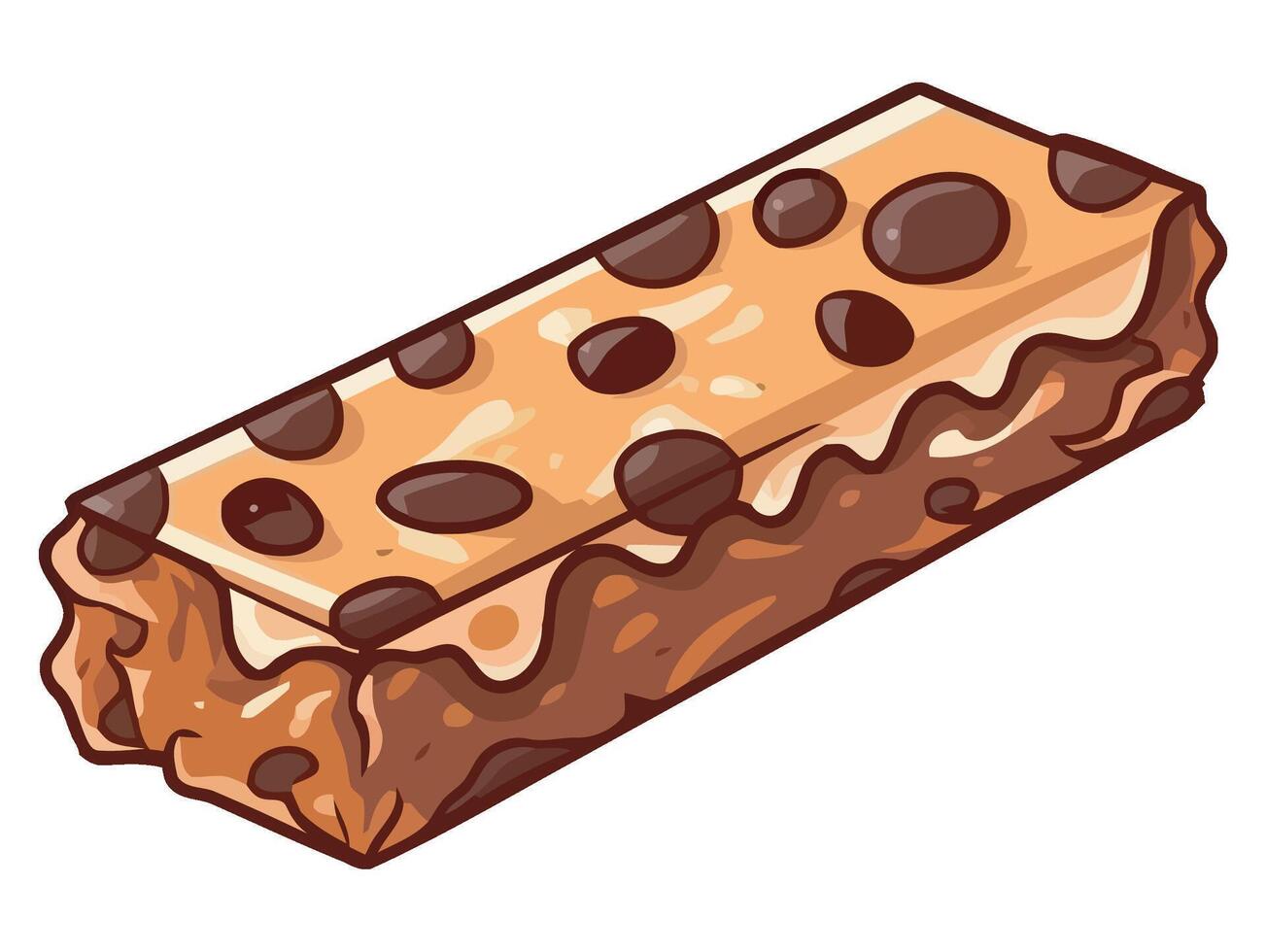 Chocolate chip cookie bar illustration vector