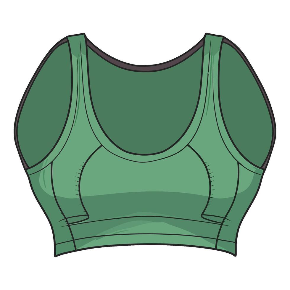 A green sports bra top vector