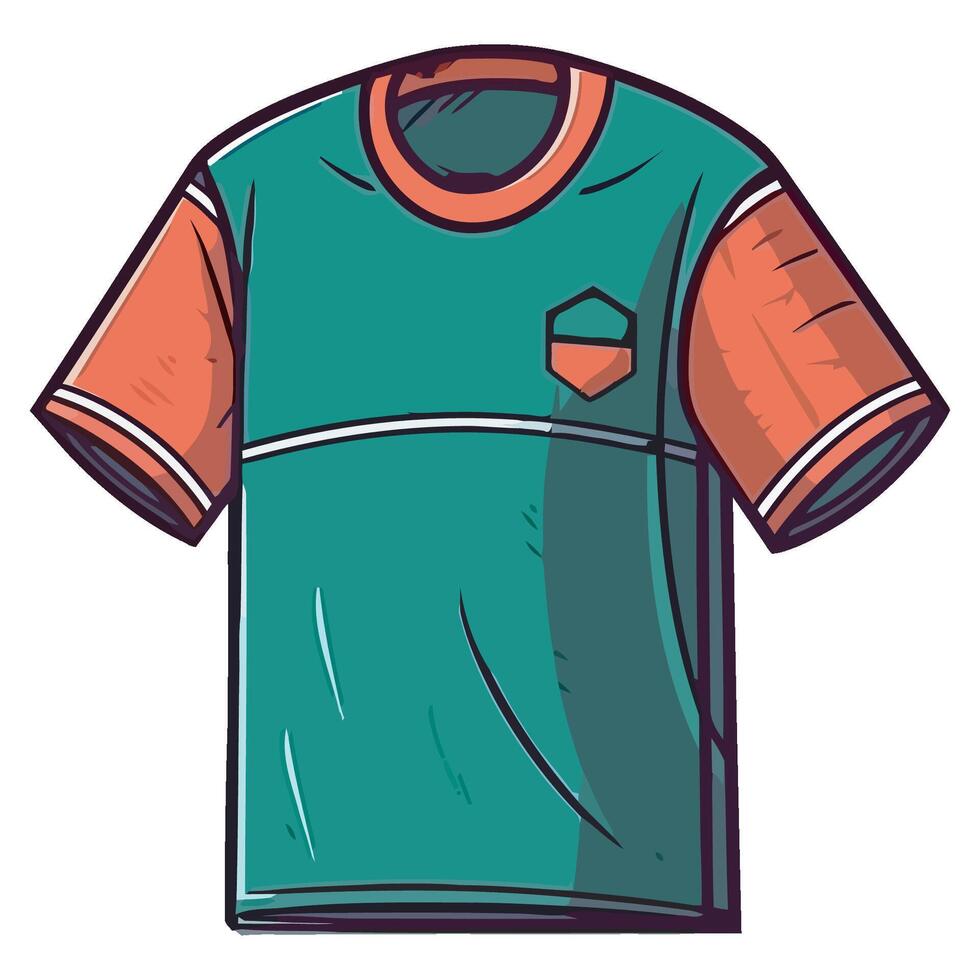 A green and orange soccer shirt vector