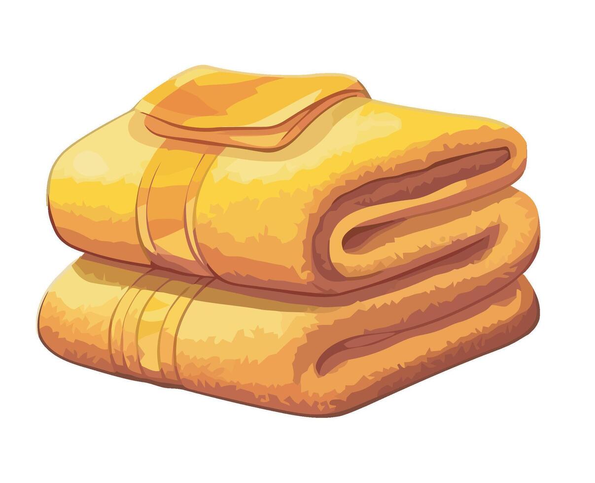 A stack of towels on a white background vector