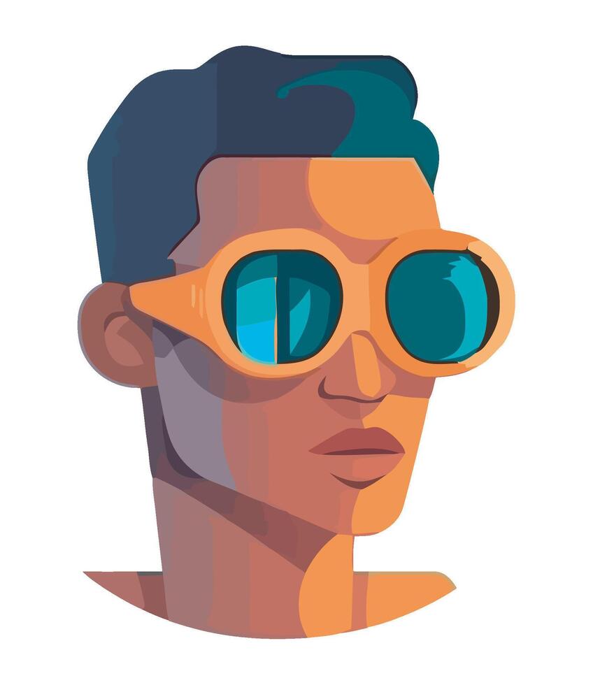 A man wearing goggles and sunglasses vector