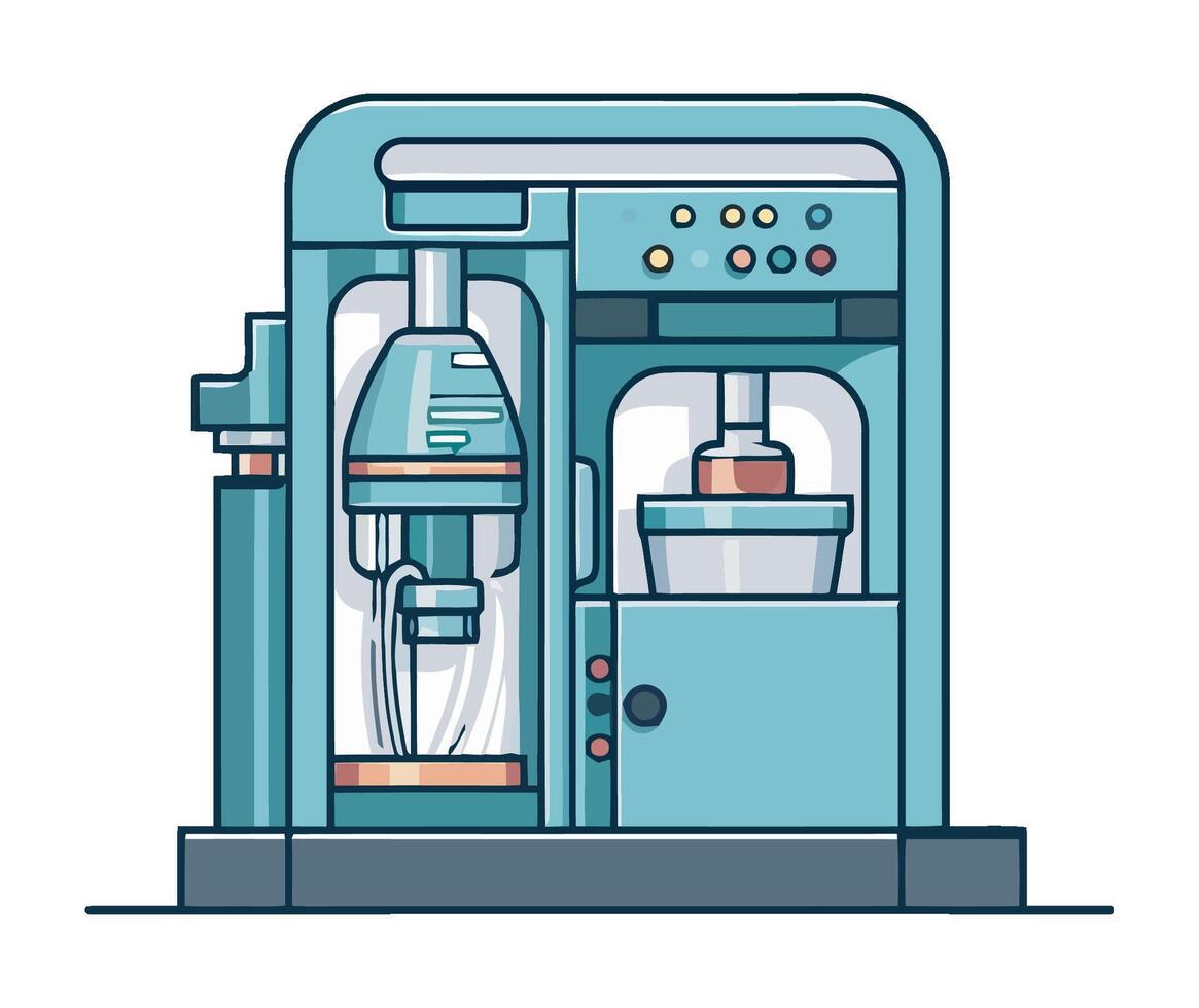 A machine with a machine inside it vector