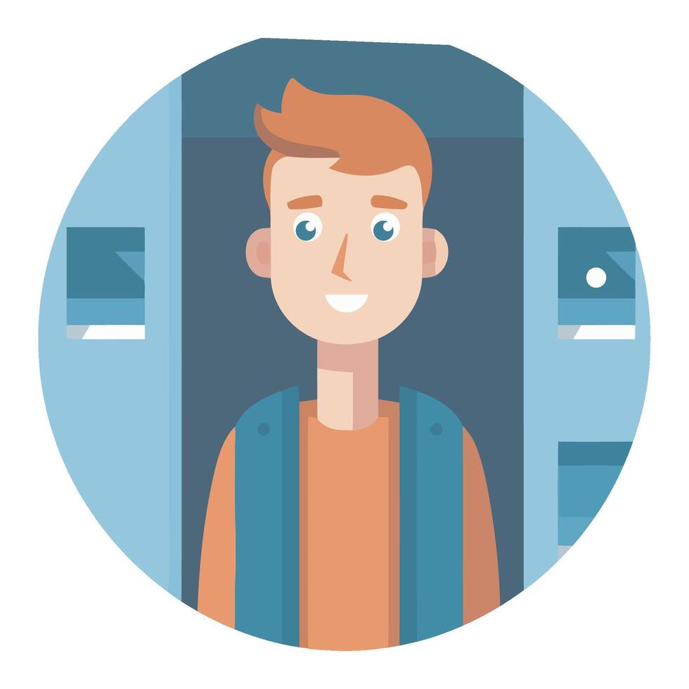 A man is standing in front of a vending machine vector