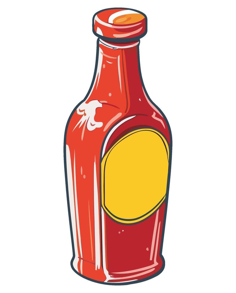 Ketchup bottle illustration vector