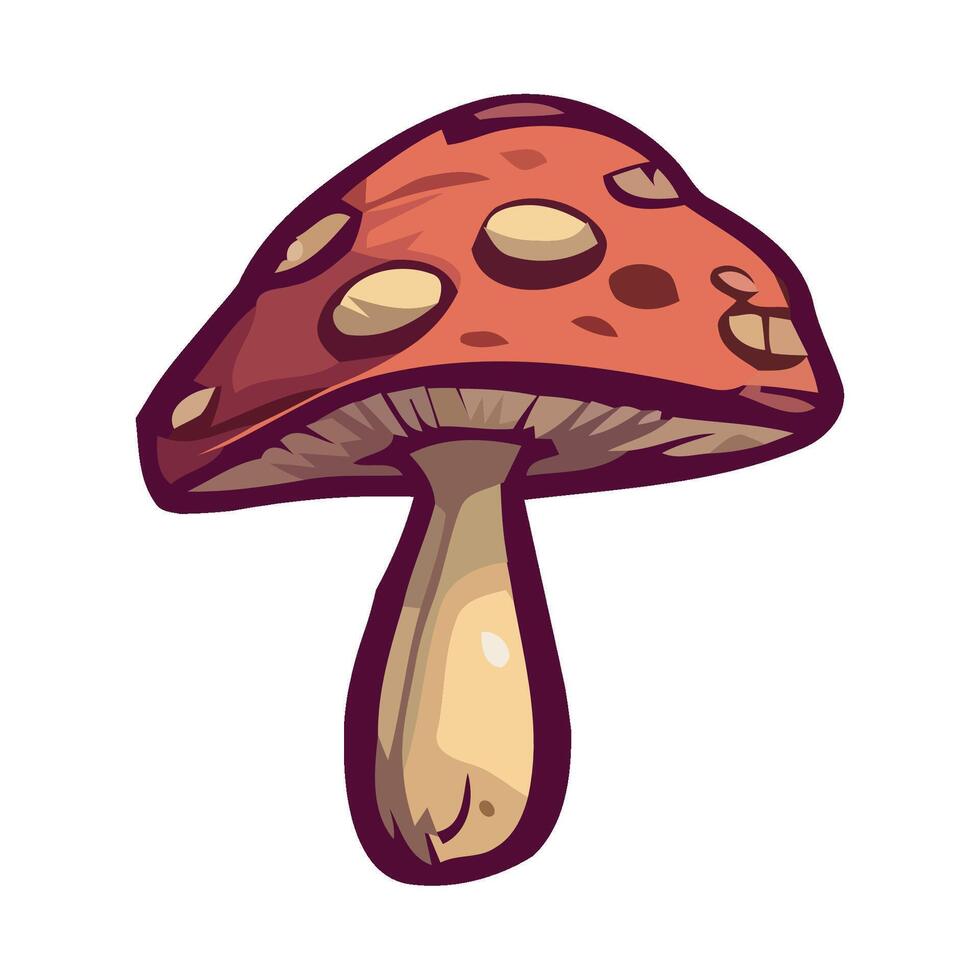 A cartoon mushroom with brown spots on it vector