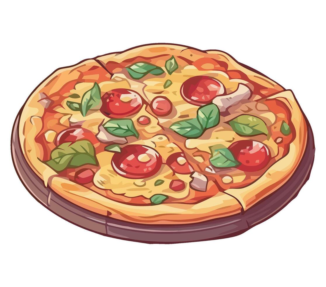 Pizza illustration on white background vector