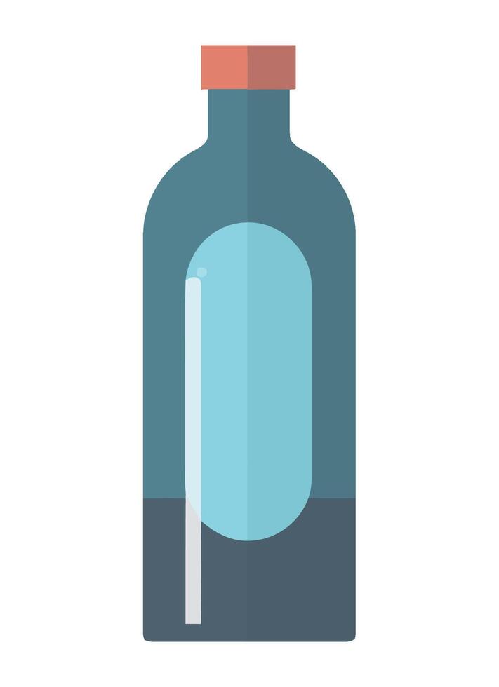 A bottle with a blue liquid inside vector