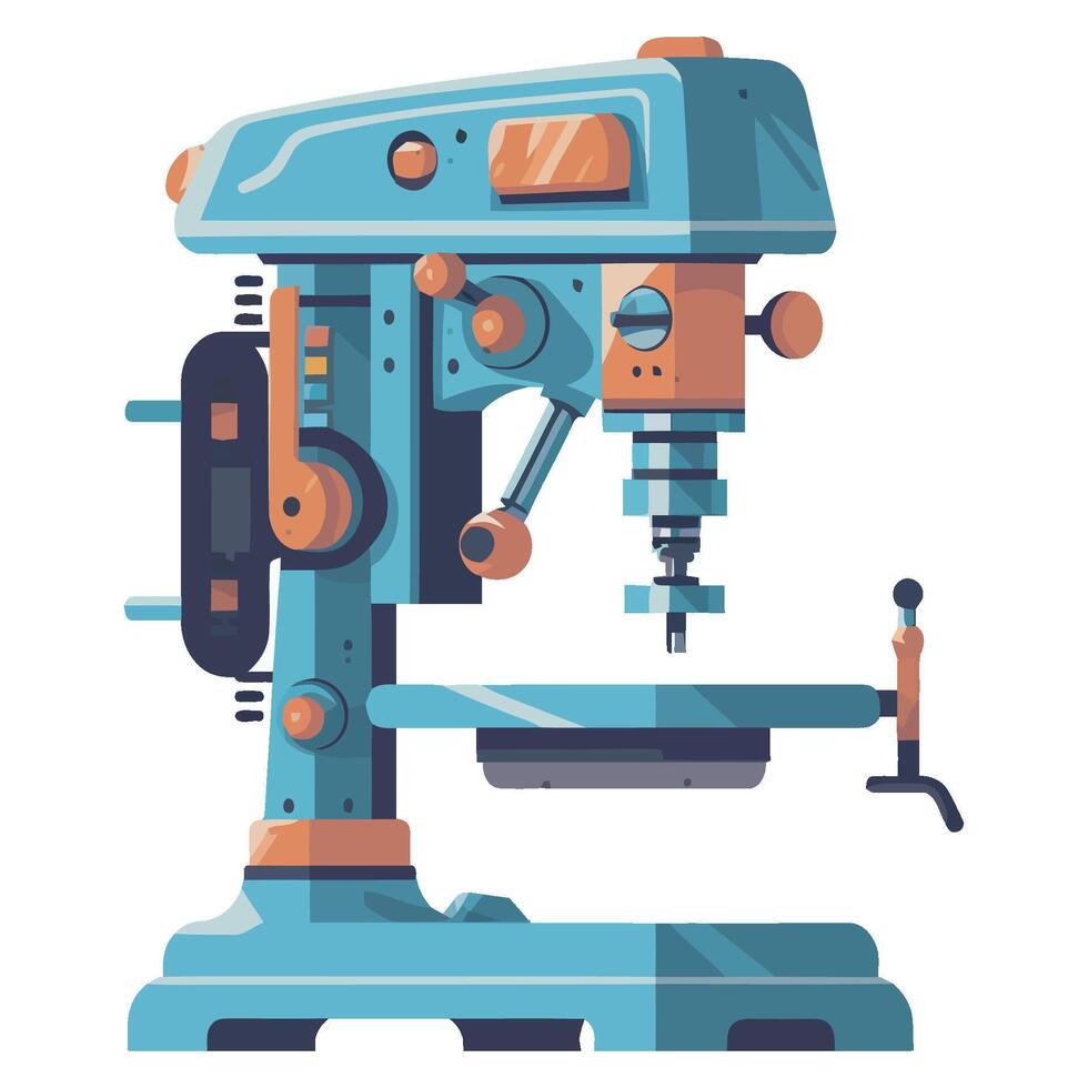 A blue and orange drill machine on a white background vector