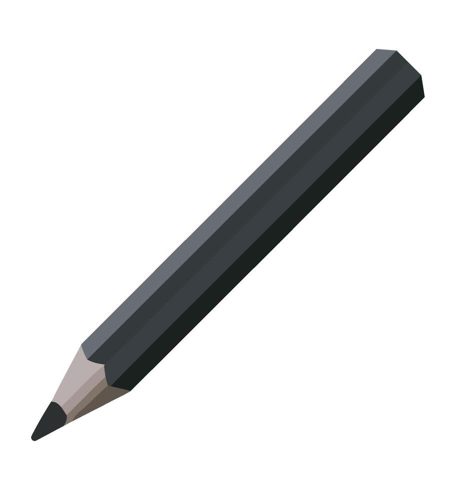 A black pencil on a white background vector