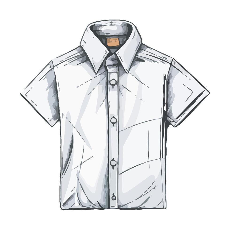 A drawing of a shirt with a collar vector