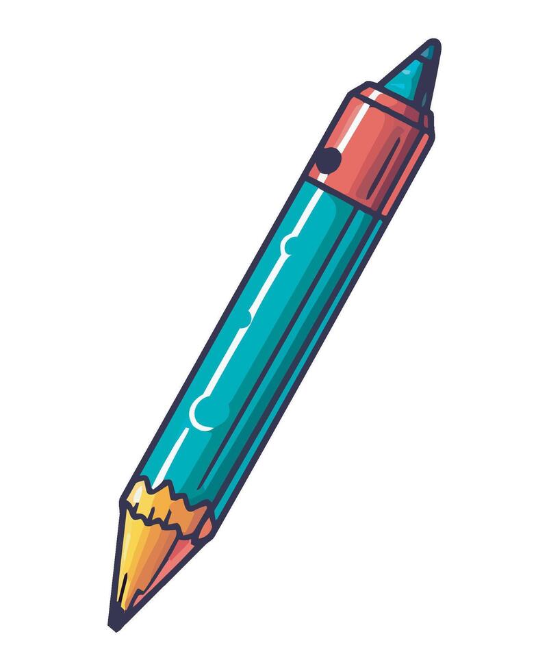 A pencil with a blue tip and red tip vector