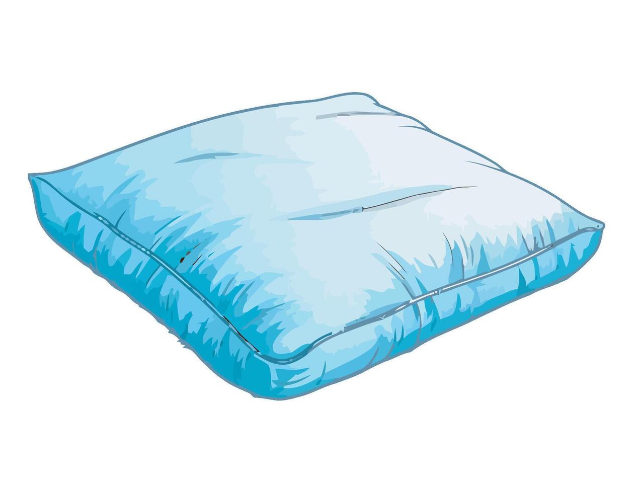 A blue pillow on a white background vector