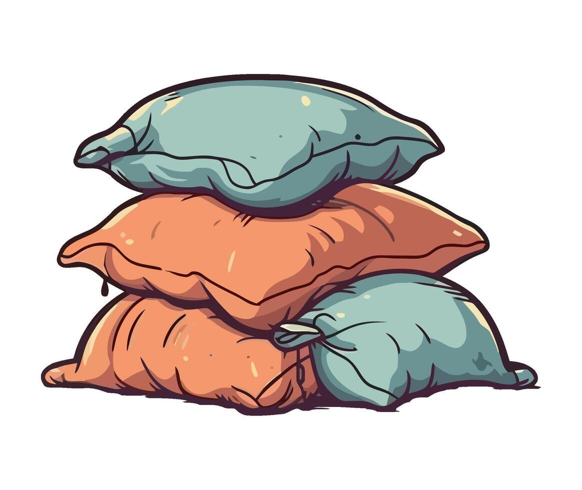 Pillows on a white background illustration vector