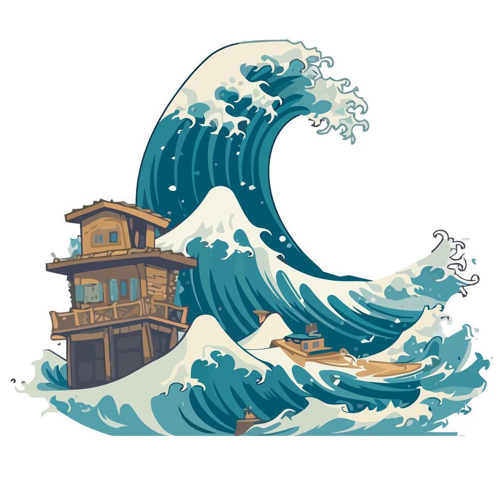 The great wave off kanagawa illustration vector