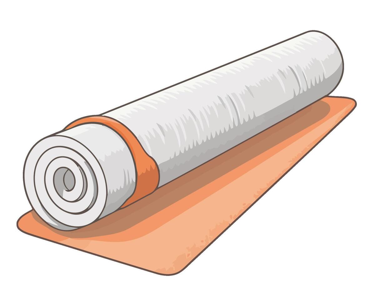 A rolled up piece of carpet on a white background vector