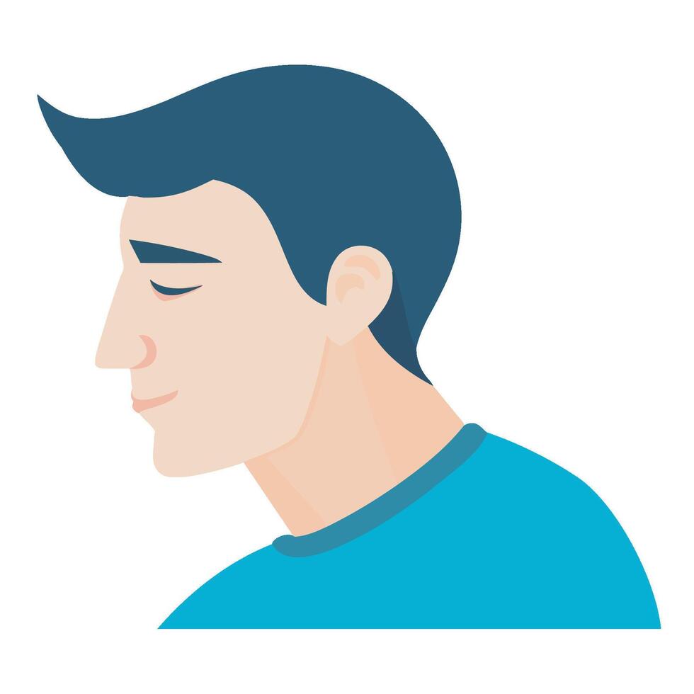 A man with his eyes closed and his head tilted to the side vector