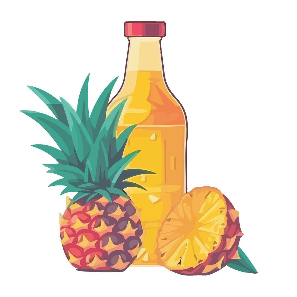 Pineapple juice illustration vector