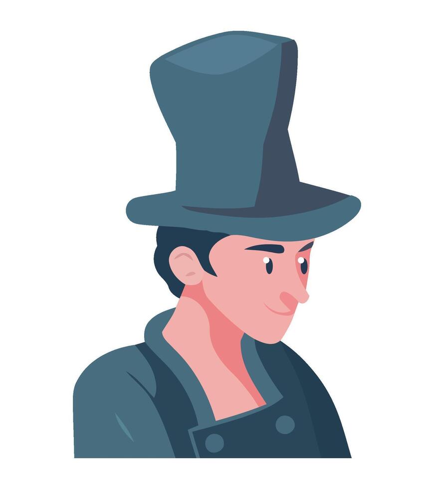 A man in a top hat with a black jacket vector