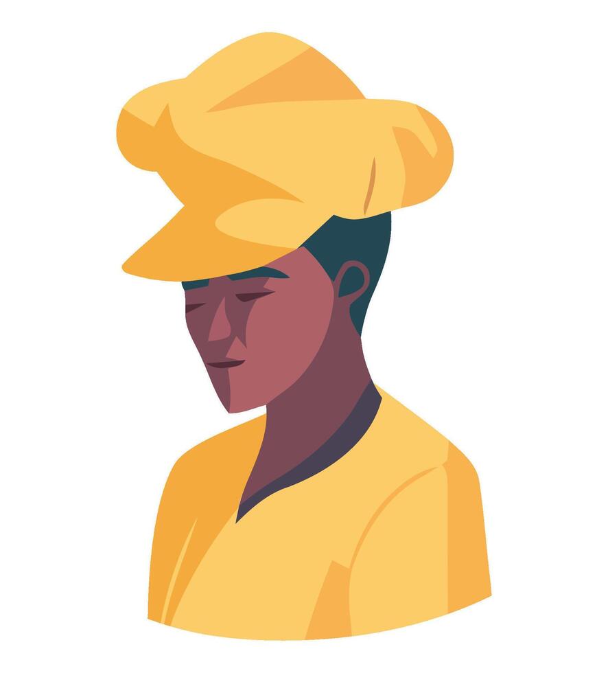 A cartoon man wearing a hat vector