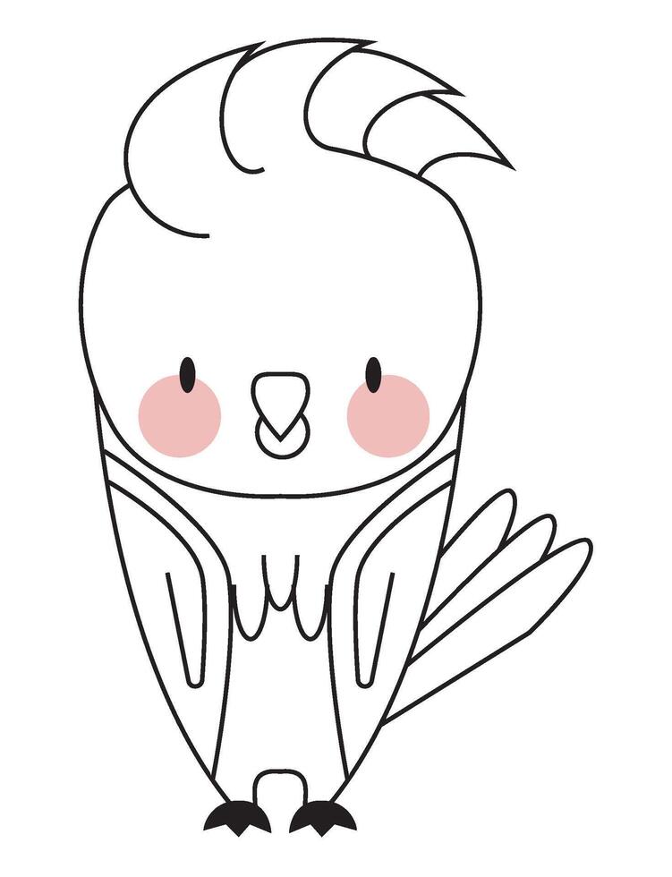 A cartoon bird with pink eyes and a white face vector