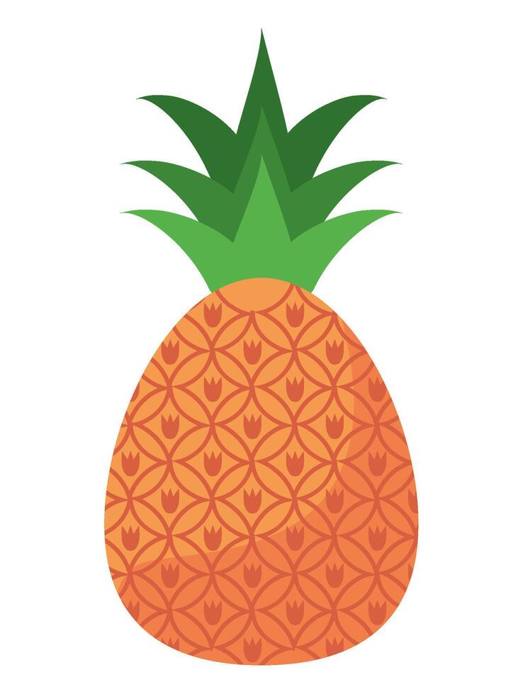 A pineapple is shown on a white background vector