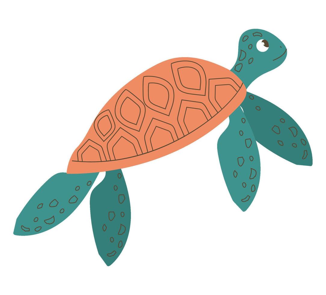 Sea turtle illustration vector