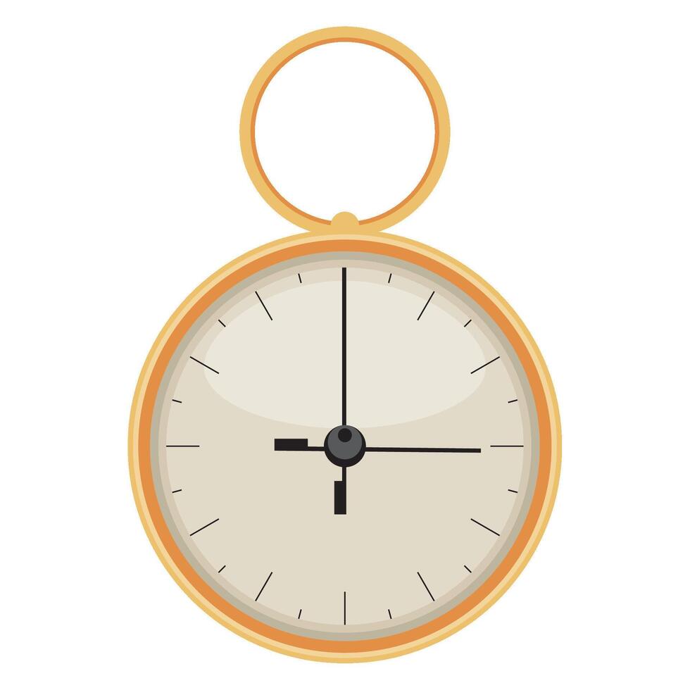 A clock with a gold ring on a white background vector