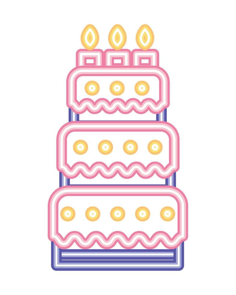 A cake with candles on top of it vector