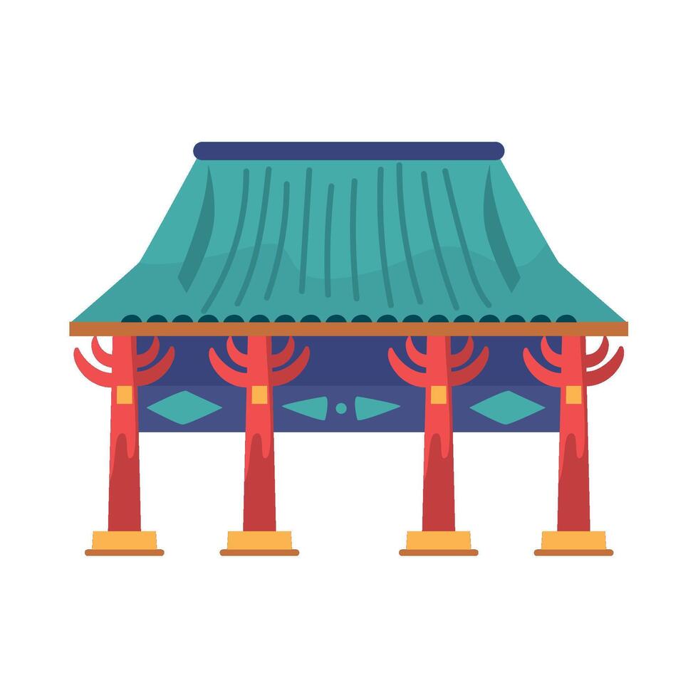 An asian pagoda with columns and pillars vector