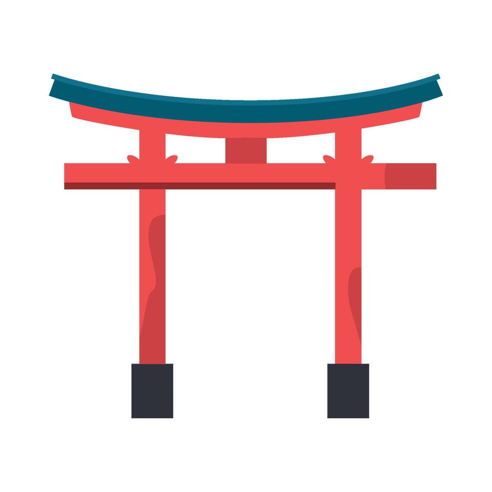 Japanese tori gate icon illustration on white background vector