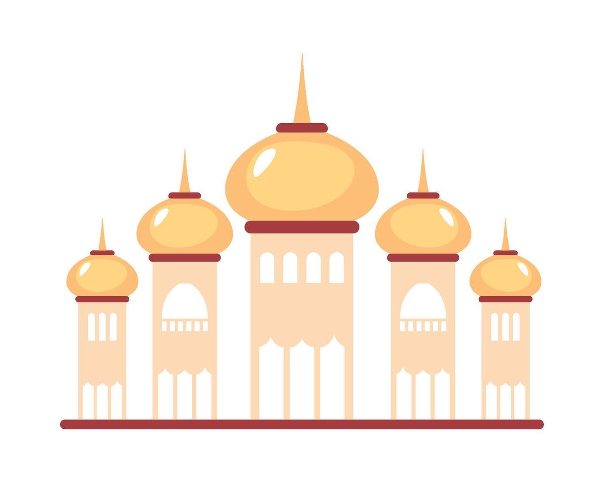 An illustration of a mosque with domes vector