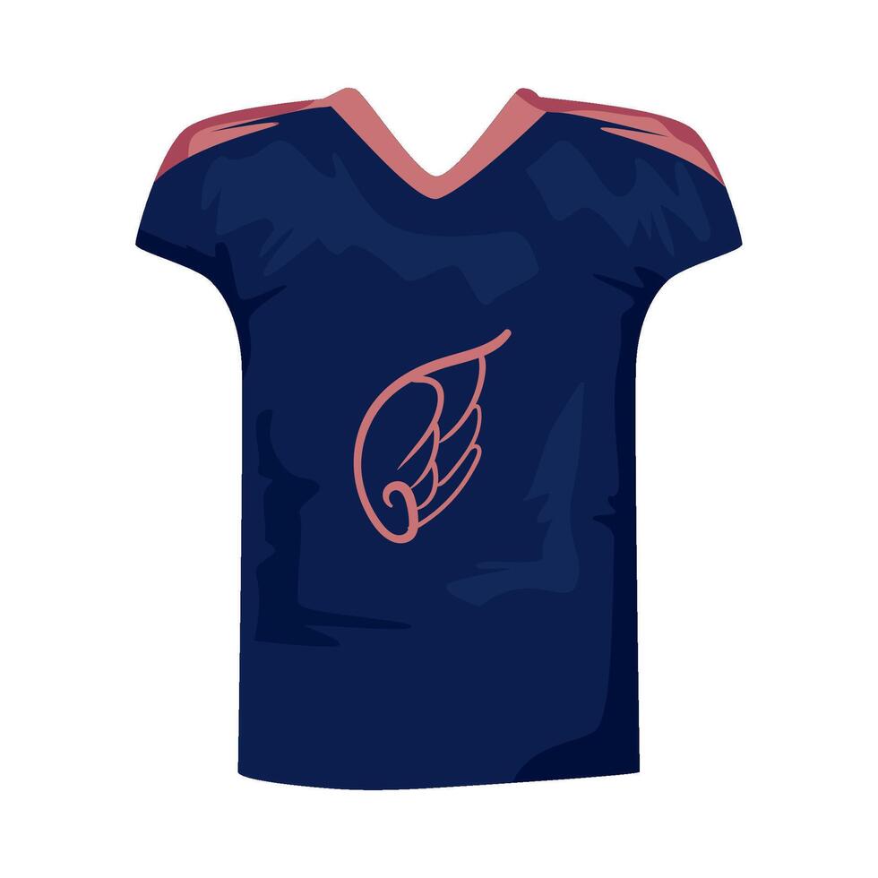 A blue football jersey with pink trim vector