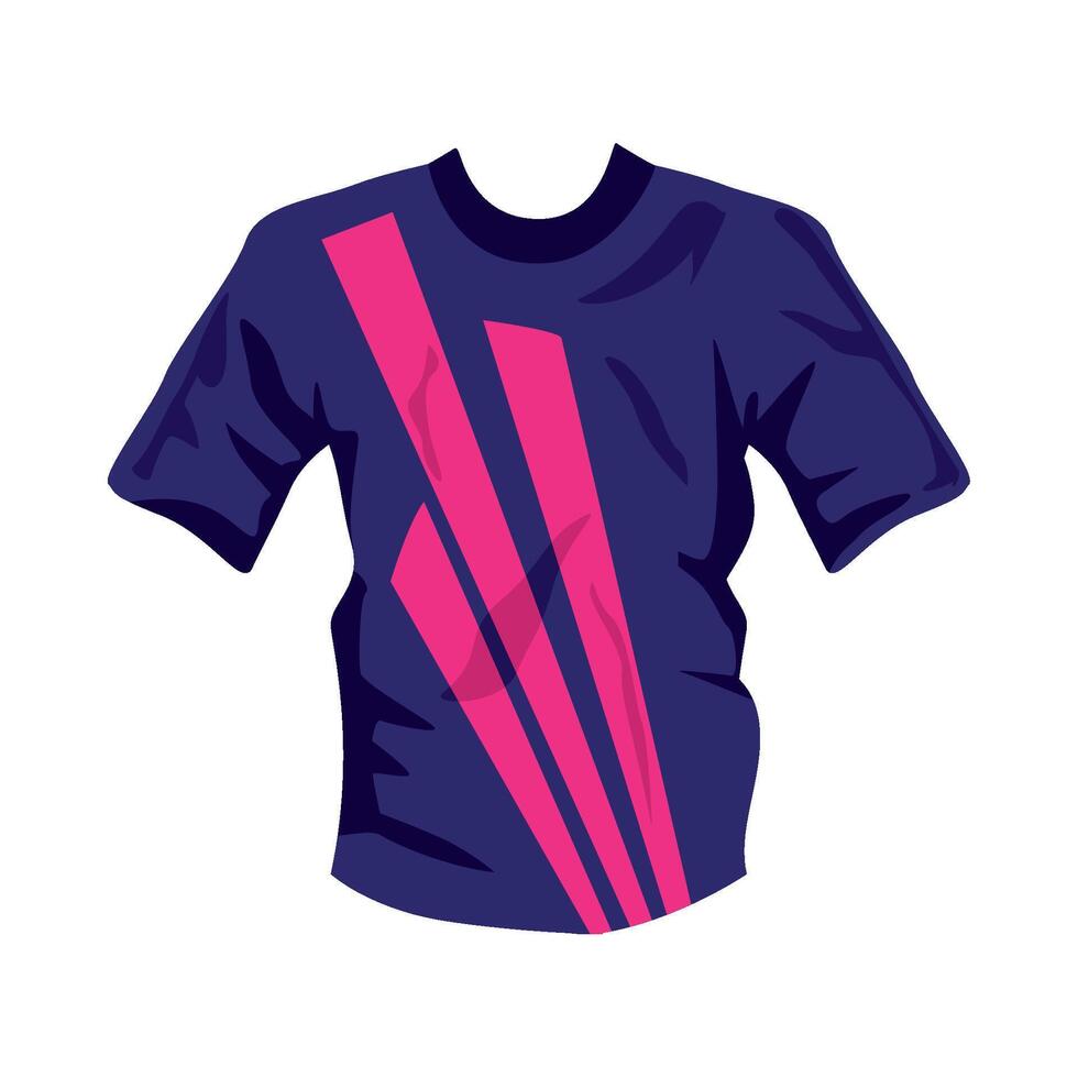A purple t - shirt with pink stripes vector
