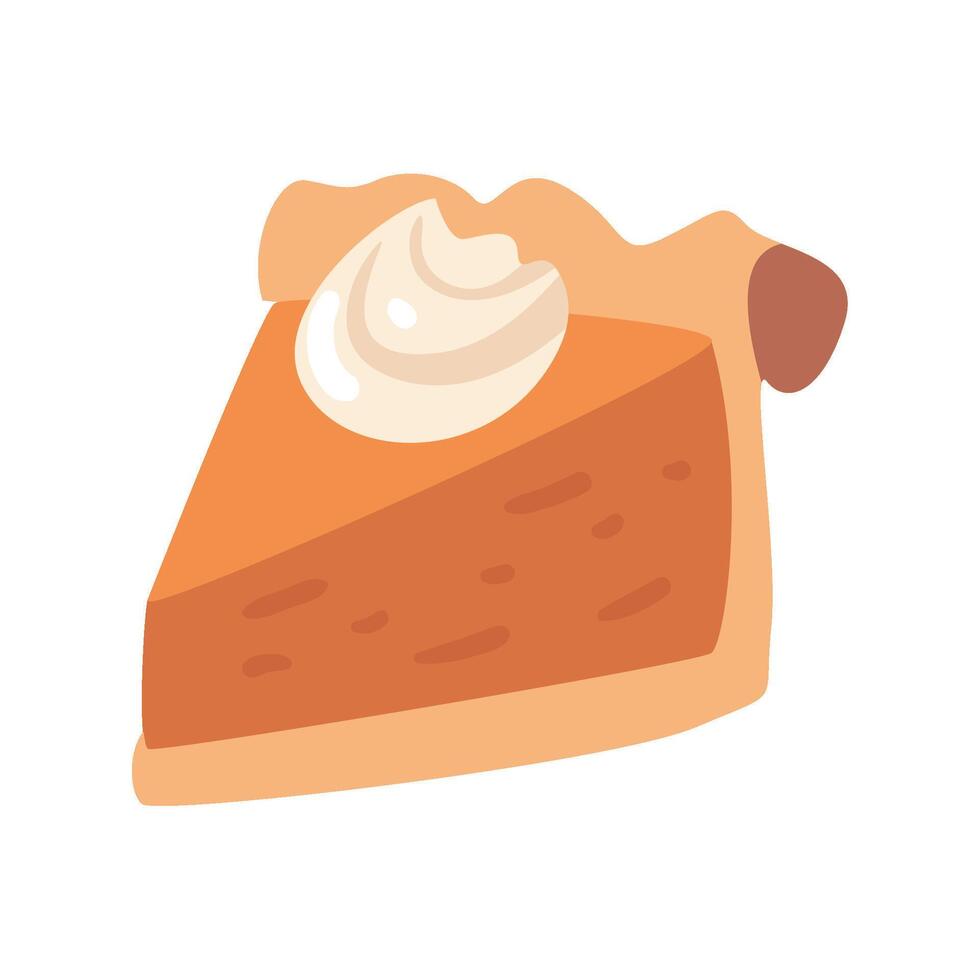 A slice of pie with whipped cream on top vector