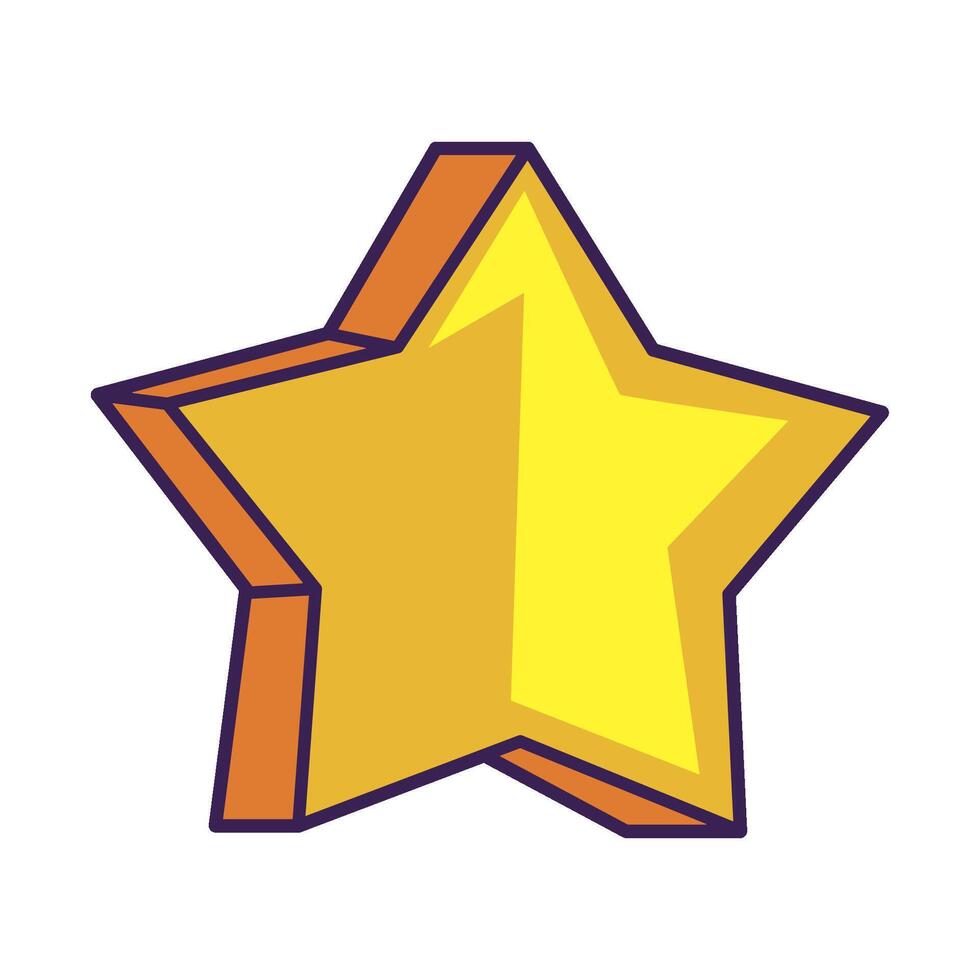 A yellow star icon on a white background vector