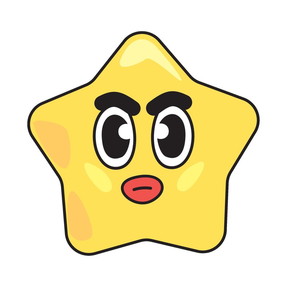 A cartoon star with a big face and eyes vector