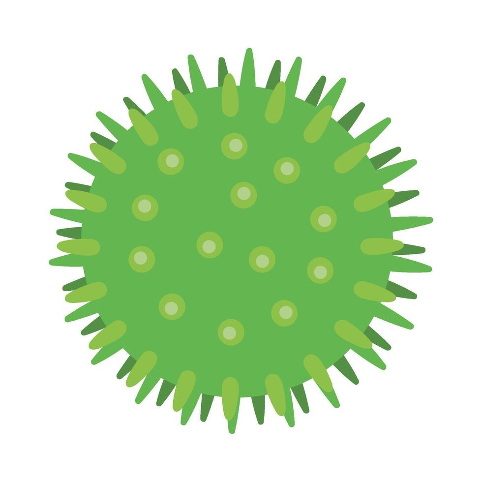 A green virus icon on a white background vector