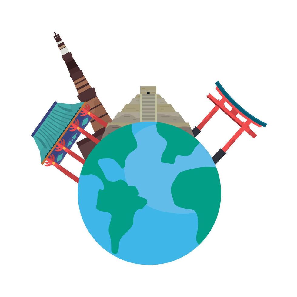 Travel around the world illustration vector