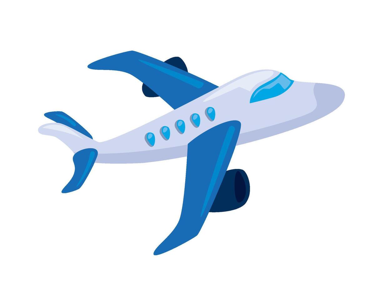 A cartoon airplane flying in the air vector