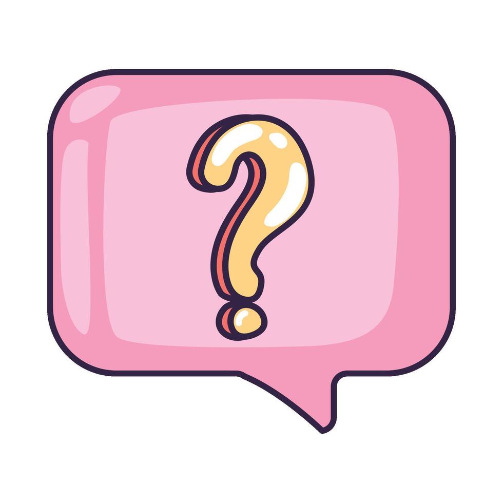 Question mark icon in speech bubble illustration design vector